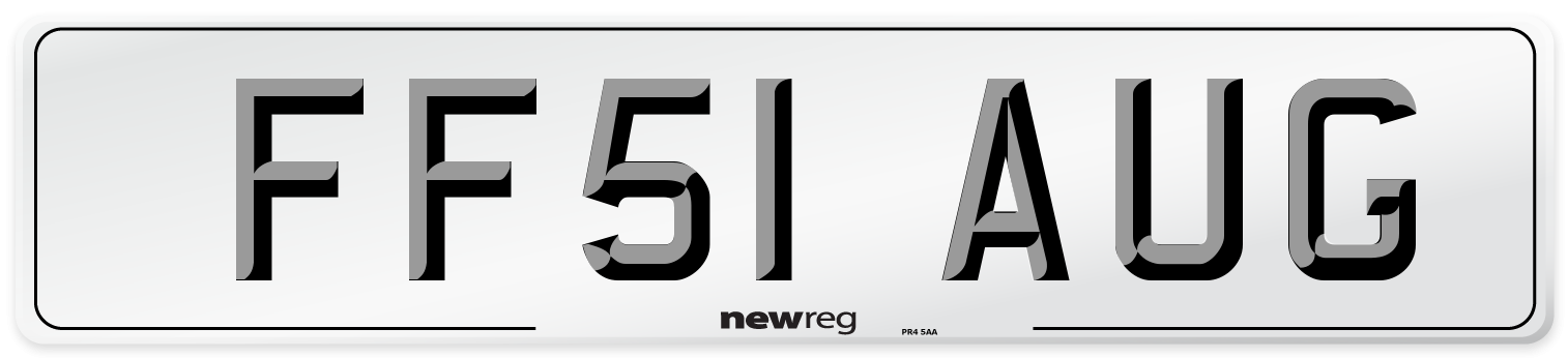 FF51 AUG Number Plate from New Reg